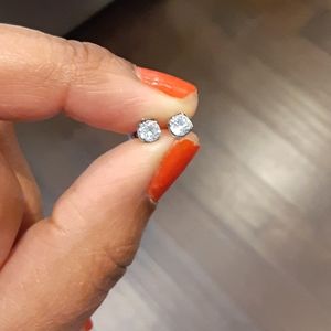 10g Clear CZ Plugs w/Silver Backs